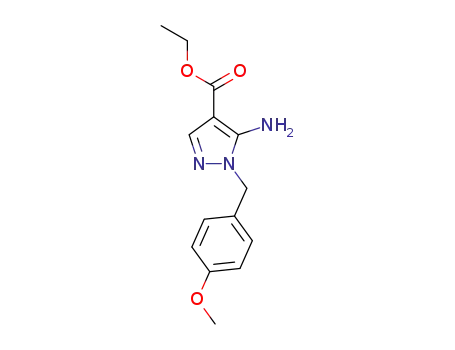 Molecular Structure of 384835-92-1 (ethyl 5-amino-1-[(4-methoxyphenyl)methyl]pyrazole-4-carboxylate)