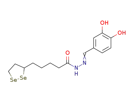 Molecular Structure of 1456816-73-1 (N'-(3,4-dihydroxybenzylidene)-5-(1,2-diselenolan-3-yl)pentanehydrazide)