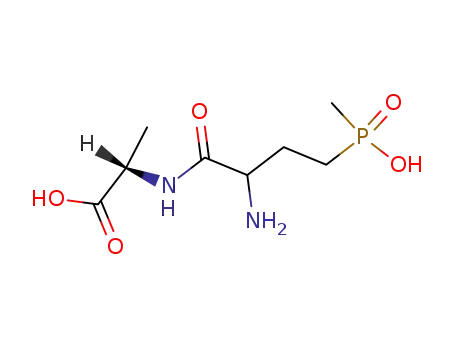 Molecular Structure of 74280-72-1 ((S)-2-[2-Amino-4-(hydroxy-methyl-phosphinoyl)-butyrylamino]-propionic acid)