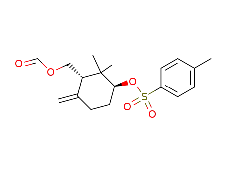 Molecular Structure of 105996-73-4 ((1S,3S)-(+)-2,2-dimethyl-6-methylene-3-tosyloxycyclohexanemethyl formate)