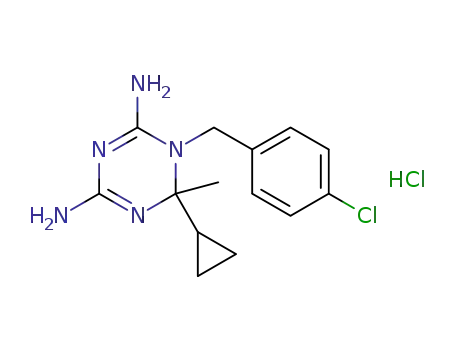4,6-diamino-1-(4'-chlorobenzyl)-2-cyclopropyl-2-methyl-1,2-dihydro-1,3,5-triazine hydrochloride