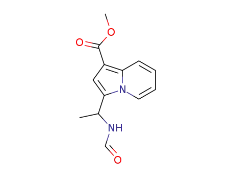 Molecular Structure of 1262894-66-5 (methyl 3-(1-formamidoethyl)indolizine-1-carboxylate)