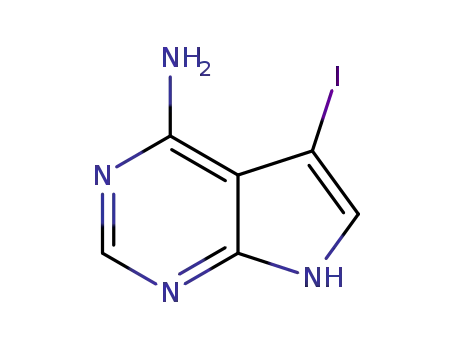 Molecular Structure of 163622-50-2 (4-AMino-5-iodopyrrolo[2,3-d]pyriMidine)
