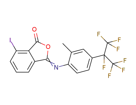Molecular Structure of 476311-56-5 (1,3-dihydro-7-iodo-3-{2-methyl-4-[1,2,2,2-tetrafluoro-1-(trifluoro-methyl)ethyl]phenylimino}-2-benzofuran-1-one)