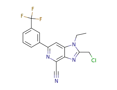 Molecular Structure of 944388-90-3 (2-chloromethyl-1-ethyl-6-(3-trifluoromethyl-phenyl)-1H-imidazo[4,5-c]pyridine-4-carbonitrile)