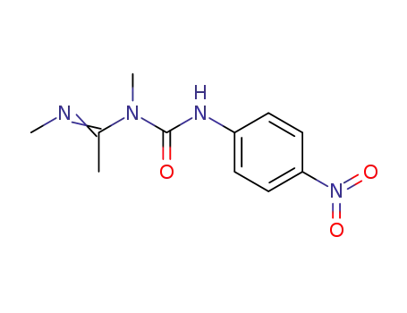 Molecular Structure of 40421-75-8 (Ethanimidamide, N,N'-dimethyl-N-[[(4-nitrophenyl)amino]carbonyl]-)