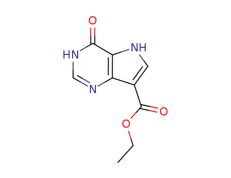 Molecular Structure of 853058-41-0 (ETHYL 4,5-DIHYDRO-4-OXO-1H-PYRROLO[3,2-D]PYRIMIDINE-7-CARBOXYLATE)