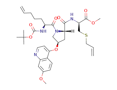 (S)-3-Allylsulfanyl-2-{[(2S,4R)-1-((S)-2-tert-butoxycarbonylamino-hept-6-enoyl)-4-(7-methoxy-quinolin-4-yloxy)-pyrrolidine-2-carbonyl]-amino}-propionic acid methyl ester