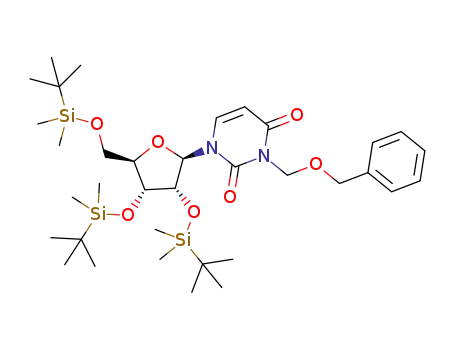 3-(benzyloxymethyl)-1-[2,3,5-tri-O-(tert-butyldimethylsilyl)-β-D-ribo-pentofuranosyl]uracil