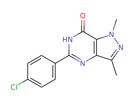 Molecular Structure of 104393-23-9 (7H-Pyrazolo[4,3-d]pyrimidin-7-one,
5-(4-chlorophenyl)-1,4-dihydro-1,3-dimethyl-)