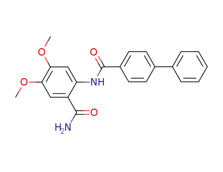Molecular Structure of 1370974-73-4 (N-(2-carbamoyl-4,5-dimethoxyphenyl)-[1,1'-biphenyl]-4-carboxamide)