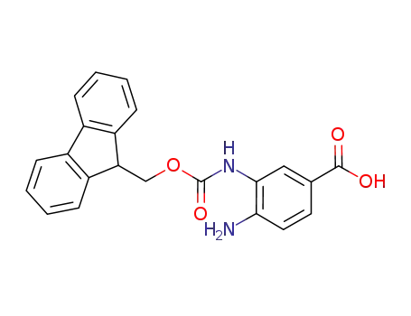 Molecular Structure of 1071446-05-3 (Benzoic acid, 4-aMino-3-[[(9H-fluoren-9-ylMethoxy)carbonyl]aMino]-)