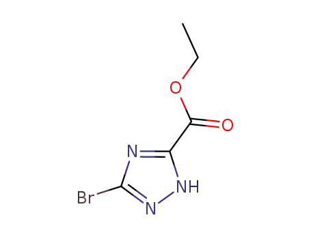 Molecular Structure of 774608-89-8 (5-BROMO-1H-1,2,4-TRIAZOLE-3-CARBOXYLIC ACID ETHYL ESTER)