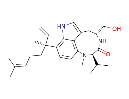 3H-Pyrrolo[4,3,2-gh]-1,4-benzodiazonin-3-one,9-[(1R)-1-ethenyl-1,5-dimethyl-4-hexen-1-yl]-1,2,4,5,6,8-hexahydro-5-(hydroxymethyl)-1-methyl-2-(1-methylethyl)-,(2S,5S)-