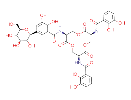 N,N'-((3S,7S,11S)-11-(2,3-dihydroxy-5-((2S,3R,4R,5S,6R)-3,4,5-trihydroxy-6-(hydroxymethyl)tetrahydro-2H-pyran-2-yl)benzamido)-2,6,10-trioxo-1,5,9-trioxacyclododecane-3,7-diyl)bis(2,3-dihydroxybenzamide)