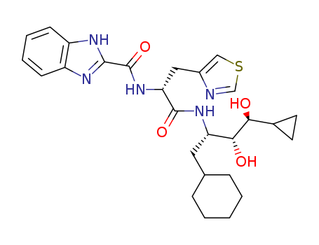Ro 0437626;N-[(1R)-2-[[(1S,2R,3S)-1-(CyclohexylMethyl)-3-cyclopropyl-2,3-dihydroxypropyl]aMino]-2-oxo-1-(4-thiazolylMethyl)ethyl]-1H-benziMidazole-2-carboxaMide