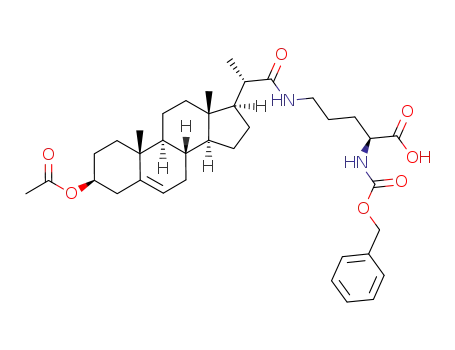 5-[2-(3-acetoxy-10,13-dimethyl-2,3,4,7,8,9,10,11,12,13,14,15,16,17-tetradecahydro-1<i>H</i>-cyclopenta[<i>a</i>]phenanthren-17-yl)-propionylamino]-2-benzyloxycarbonylamino-pentanoic acid