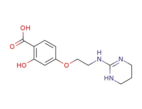 Molecular Structure of 247127-64-6 (2-hydroxy-4-[2-(3,4,5,6-tetrahydropyrimidin-2-ylamino)ethoxy]-benzoic acid)