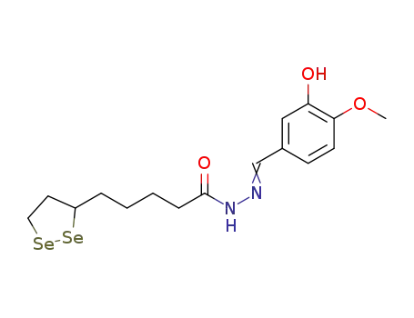 Molecular Structure of 1456816-69-5 (N'-(3-hydroxy-4-methoxybenzylidene)-5-(1,2-diselenolan-3-yl)pentanehydrazide)