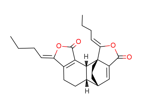 Molecular Structure of 142797-35-1 (1H-5,10c-Ethanonaphtho[1,2-c:7,8-c']difuran-3,10-dione,1,8-dibutylidene-5,5a,6,7,8,10b-hexahydro-, (1Z,5S,5aS,8E,10bS,10cS)-)