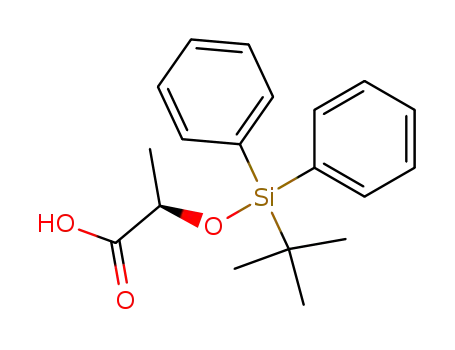Molecular Structure of 110407-68-6 (Propanoic acid, 2-[[(1,1-dimethylethyl)diphenylsilyl]oxy]-, (2R)-)