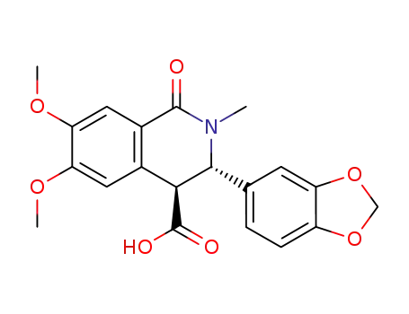 4-Isoquinolinecarboxylic acid,
3-(1,3-benzodioxol-5-yl)-1,2,3,4-tetrahydro-6,7-dimethoxy-2-methyl-1-ox
o-, trans-