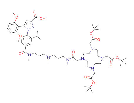 1-{4-[(3-{[3-(DOTA(tBu)<sub>3</sub>-methyl-amino)-propyl]-methyl-amino}-propyl)-methyl-carbamoyl]-2-isopropyl-phenyl}-5-(2,6-dimethoxy-phenyl)-1H-pyrazole-3-carboxylic acid