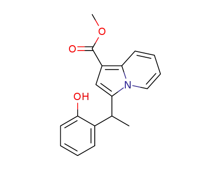 Molecular Structure of 1295507-42-4 (methyl 3-(1-(2-hydroxyphenyl)ethyl)indolizine-1-carboxylate)