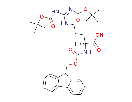 Molecular Structure of 143824-77-5 (FMOC-ARG(BOC)2-OH)