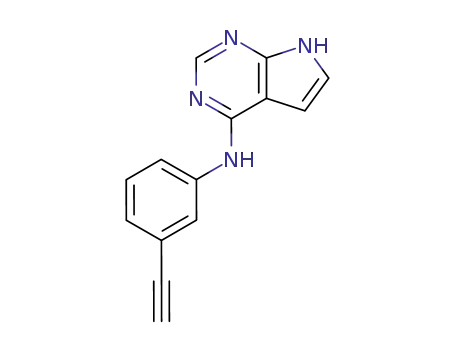 Molecular Structure of 186519-85-7 ((3-ethynyl-phenyl)-(7H-pyrrolo[2,3-d]pyrimidin-4-yl)-amine)