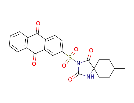 Molecular Structure of 1361251-56-0 (3-[(9,10-dihydro-9,10-dioxo-2-anthracenyl)sulfonyl]-8-methyl-1,3-diazaspiro[4.5]decane-2,4-dione)