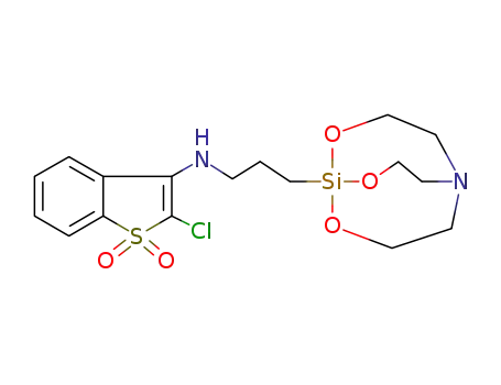 (2-chloro-1,1-dioxo-1<i>H</i>-1λ<sup>6</sup>-benzo[<i>b</i>]thiophen-3-yl)-[3-(2,8,9-trioxa-5-aza-1-sila-bicyclo[3.3.3]undec-1-yl)-propyl]-amine