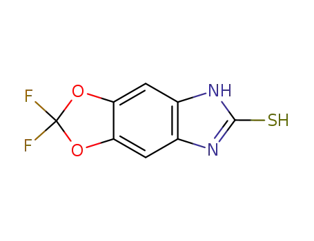 Molecular Structure of 97967-01-6 (2,2-difluoro-6-mercapto-5H-[1,3]dioxolo-[4,5-f]benzimidazole)