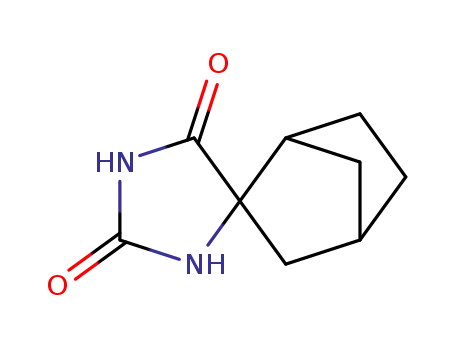 Molecular Structure of 22264-49-9 (Spiro[bicyclo[2.2.1]heptane-2,4'-imidazolidine]-2',5'-dione)