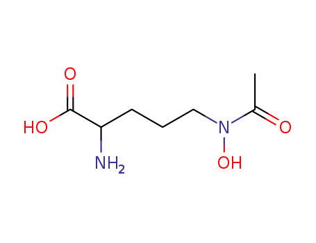 Molecular Structure of 37552-50-4 (DL-Ornithine, N(sup 5)-acetyl-N(sup 5)-hydroxy-)