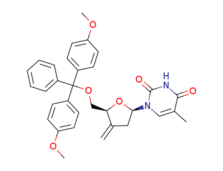 Thymidine, 5'-O-[bis(4-methoxyphenyl)phenylmethyl]-3'-deoxy-3'-methylene- CAS No  154371-08-1