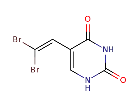 Molecular Structure of 61135-31-7 (2,4(1H,3H)-Pyrimidinedione, 5-(2,2-dibromoethenyl)-)