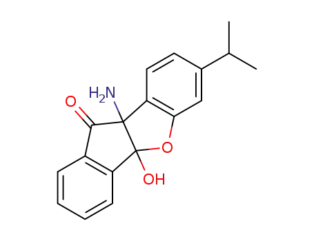 Molecular Structure of 1416231-32-7 (9b-amino-4b-hydroxy-7-isopropyl-4b,9b-dihydro-10H-indeno[1,2-b]benzofuran-10-one)