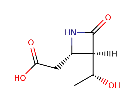 Molecular Structure of 78501-85-6 ([(2R,3S)-3-((R)-1-Hydroxy-ethyl)-4-oxo-azetidin-2-yl]-acetic acid)