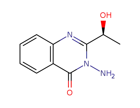 Molecular Structure of 141236-01-3 (4(3H)-Quinazolinone, 3-amino-2-(1-hydroxyethyl)-, (S)-)