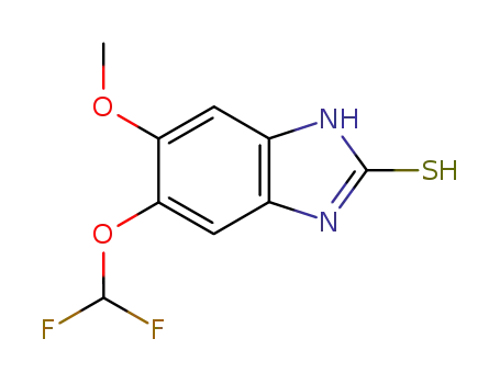 Molecular Structure of 97963-65-0 (5-difluoromethoxy-2-mercapto-6-methoxy-1H-benzimidazole)