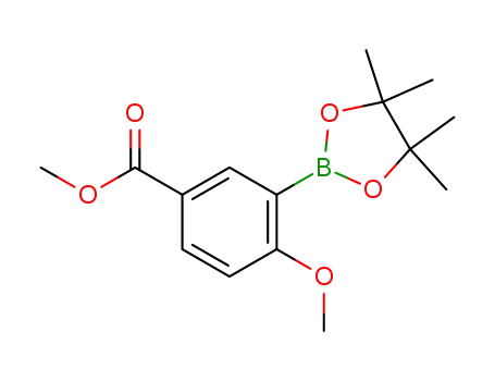 Molecular Structure of 269410-10-8 (2-METHOXY-5-METHOXYCARBONYLPHENYLBORONIC ACID, PINACOL ESTER)