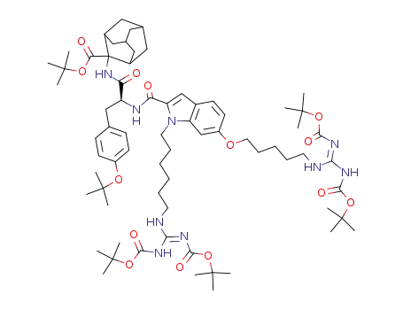 N-{(2S)-1-[2-(tert-butyloxycarbonyl)adamantyl-2-amino]-3-(4-tert-butyloxyphenyl)-1-oxo-propan-2-yl} 1-{6-[N,N'-bis(tert-butyloxycarbonyl)guanidino]hexyl}-6-{[5-N,N'-bis(tert-butyloxycarbonyl)guanidino]pentyloxy}indole-2-carboxamide