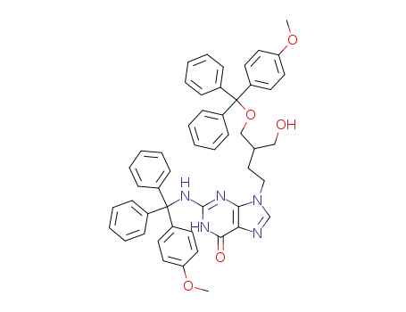 6H-Purin-6-one,
1,9-dihydro-9-[4-hydroxy-3-[[(4-methoxyphenyl)diphenylmethoxy]methyl]
butyl]-2-[[(4-methoxyphenyl)diphenylmethyl]amino]-
