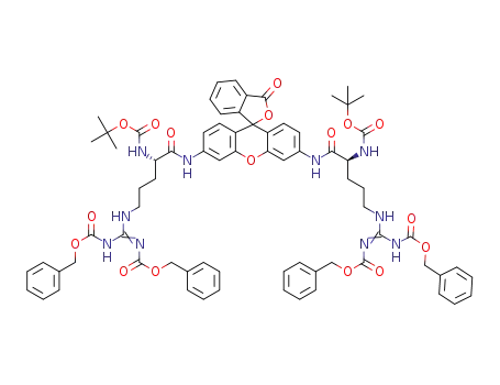 Molecular Structure of 1433896-28-6 (rhodamine(Arg-(CBz)2-NHBoc)<SUB>2</SUB>)