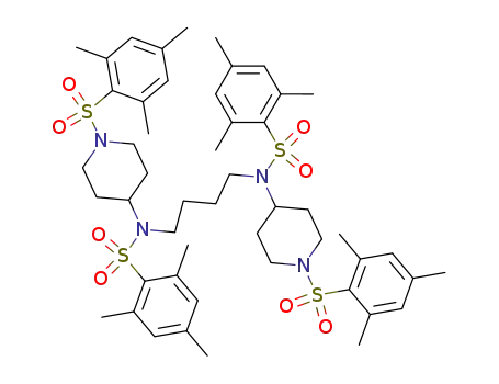Molecular Structure of 185532-47-2 (Benzenesulfonamide,
N,N'-1,4-butanediylbis[2,4,6-trimethyl-N-[1-[(2,4,6-trimethylphenyl)sulfon
yl]-4-piperidinyl]-)