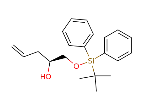 Molecular Structure of 127793-64-0 (4-Penten-2-ol, 1-[[(1,1-dimethylethyl)diphenylsilyl]oxy]-, (2R)-)