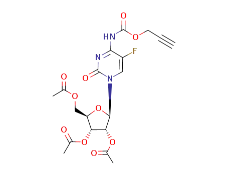 Molecular Structure of 396684-09-6 (Cytidine, 5-fluoro-N-[(2-propynyloxy)carbonyl]-, 2',3',5'-triacetate)
