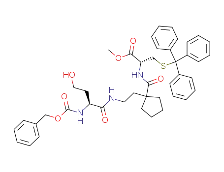 (R)-2-({1-[2-((S)-2-Benzyloxycarbonylamino-4-hydroxy-butyrylamino)-ethyl]-cyclopentanecarbonyl}-amino)-3-tritylsulfanyl-propionic acid methyl ester