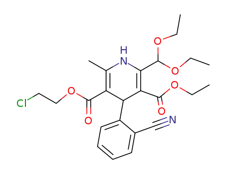 4-(2-Cyano-phenyl)-2-diethoxymethyl-6-methyl-1,4-dihydro-pyridine-3,5-dicarboxylic acid 5-(2-chloro-ethyl) ester 3-ethyl ester